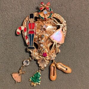 Kirks Folly Rhinestone Nutcracker Brooch/Pin